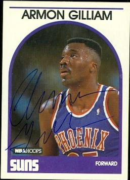 52033 Armon Gilliam Autographed Basketball Card Phoenix Suns 1989 Hoops No .64
