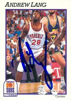 52044 Andrew Lang Autographed Basketball Card Phoenix Suns 1991 Hoops No .419 -  Autograph Warehouse