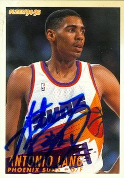 52060 Antonio Lang Autographed Basketball Card Phoenix Suns 1995 Fleer No .348 -  Autograph Warehouse