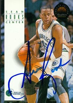52087 Sean Rooks Autographed Basketball Card Dallas Mavericks 1993 Skybox No .58 -  Autograph Warehouse