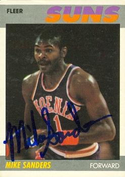 52189 Mike Sanders Autographed Basketball Card Phoenix Suns 1987 Fleer No .96 -  Autograph Warehouse