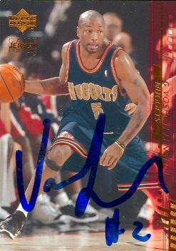 52367 Voshon Leonard Autographed Basketball Card Denver Nuggets 2001 Upper Deck Game Edition No .278