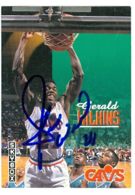 52754 Gerald Wilkens Autographed Basketball Card Cleveland Cavaliers 1993 Skybox No .334 -  Autograph Warehouse