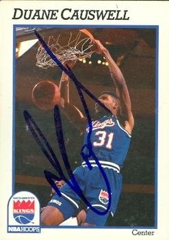 52960 Duane Causwell Autographed Basketball Card Sacramento Kings 1991 Hoops No .182 -  Autograph Warehouse