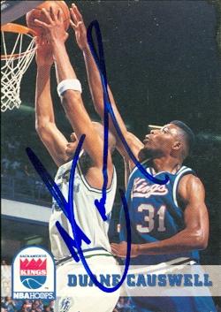 52965 Duane Causwell Autographed Basketball Card Sacramento Kings 1993 Hoops No .188 -  Autograph Warehouse