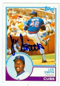 Lee Smith Autographed Baseball Card Chicago Cubs 1983 Topps No. 699 - Red