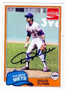 53317 Doug Flynn Autographed Baseball Card New York Mets 1981 Topps Coca Cola No .2