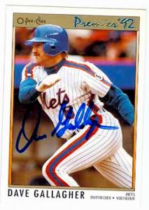 53341 Dave Gallagher Autographed Baseball Card New York Mets 1992 O-Pee-Chee Premier No .128 -  Autograph Warehouse