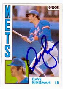 53396 Dave Kingman Autographed Baseball Card New York Mets 1984 O-Pee-Chee No .172 -  Autograph Warehouse