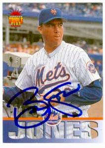 53399 Bobby Jones Autographed Baseball Card New York Mets 1994 Donruss Triple Play No .145 -  Autograph Warehouse