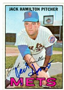 53519 Jack Hamilton Autographed Baseball Card New York Mets 1967 Topps No .2