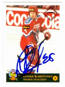 53665 Alexander Karpovtsev Autographed Hockey Card Quebec Nordiques - Moscow Dynamo 1994 Classic No .19 -  Autograph Warehouse