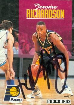 54286 Jerome Richardson Autographed Basketball Card Indiana Pacers 1993 Skybox No .348 -  Autograph Warehouse
