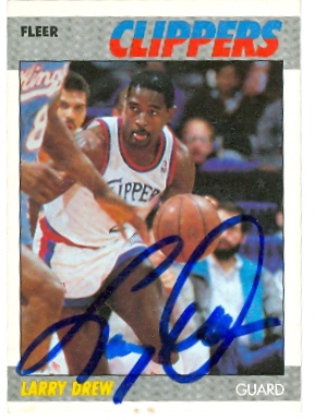 54526 Larry Drew Autographed Basketball Card Los Angeles Clippers 1987 Fleer No .29 -  Autograph Warehouse