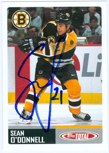 55436 Sean O-Donnell Autographed Hockey Card Boston Bruins 2003 Topps Total No .356 -  Autograph Warehouse