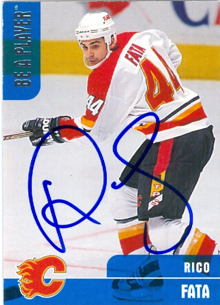 55905 Rico Fata Autographed Hockey Card Calgary Flames 1999 In The Game No .149