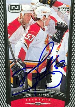 55914 Derek Morris Autographed Hockey Card Calgary Flames 1998 Ud Game Dated No .51