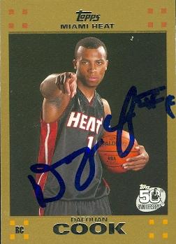 55992 Daequan Cook Autographed Basketball Card Miami Heat 2007 Topps No .131 -  Autograph Warehouse