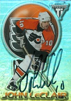 John Leclair Autographed Hockey Card - Philadelphia Flyers