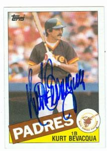 56242 Kurt Bevacqua Autographed Baseball Card San Diego Padres 1985 Topps No .478 -  Autograph Warehouse