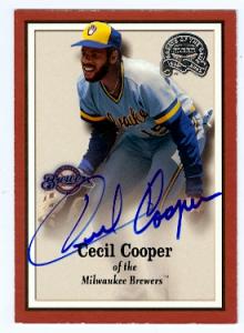 56544 Cecil Cooper Autographed Baseball Card Milwaukee Brewers 2000 Fleer Greats Of The Game No .90