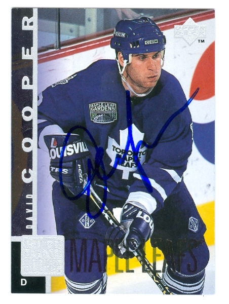 56680 David Cooper Autographed Hockey Card Toronto Maple Leafs 1997 Upper Deck No .193