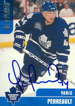 56690 Yanic Perreault Autographed Hockey Card Toronto Maple Leafs 1999 In The Game No .121
