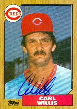 Carl Willis Autographed Baseball Card Cincinnati Reds 1987 Topps No .101