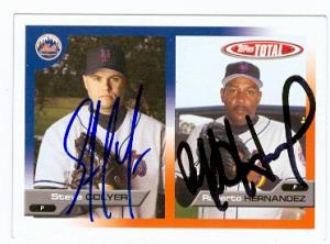 57770 Steve Coyler and Roberto Hernandez Autographed Baseball Card New York Mets 2005 Topps Total No .611 -  Autograph Warehouse