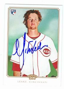59063 Mike Leake Autographed Baseball Card Cincinnati Reds 2010 Topps 206 No .17 -  Autograph Warehouse