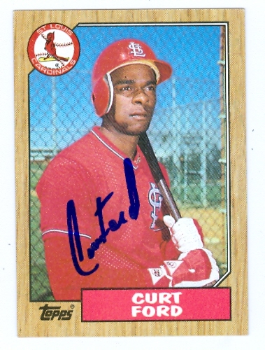 Curt Ford Autographed Baseball Card St. Louis Cardinals 1987 Topps No .399