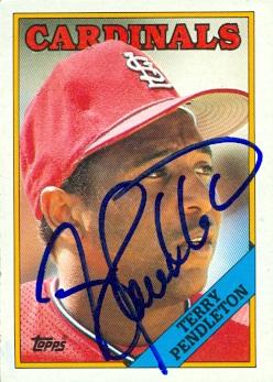 Terry Pendleton Autographed Baseball Card St. Louis Cardinals 1988 Topps No .635