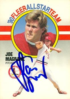 59528 Joe Magrane Autographed Baseball Card St. Louis Cardinals 1990 Fleer All Star No .5 -  Autograph Warehouse