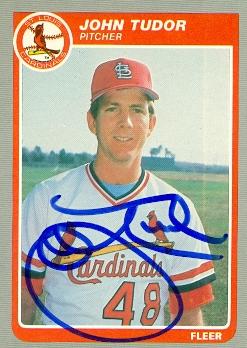 John Tudor Autographed Baseball Card St. Louis Cardinals 1985 Fleer No .U-123