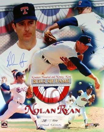 MLB RANGERS Nolan Ryan Autographed Framed 16x20 Photo Texas