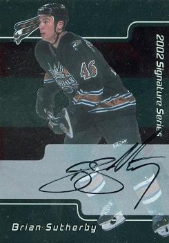 62099 Brian Sutherby Autographed Hockey Card Washington Capitals 2002 In The Game No. 223