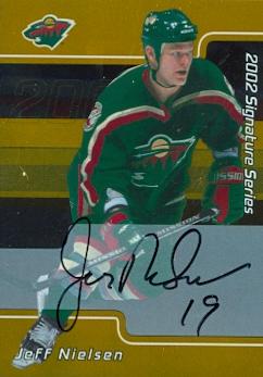 62126 Jeff Nielsen Autographed Hockey Card Minnesota Wild 2002 In The Game No. 91
