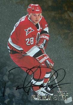 62146 Paul Ranheim Autographed Hockey Card Carolina Hurricanes 1998 In The Game No. 176
