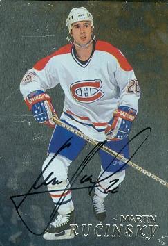 62154 Martin Ruchinsky Autographed Hockey Card Montreal Canadiens 1998 In The Game No. 221
