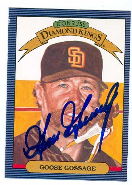 62419 Rich Goose Gossage Autographed Baseball Card San Diego Padres 1986 Donruss Diamond Kings No. 14 -  Autograph Warehouse