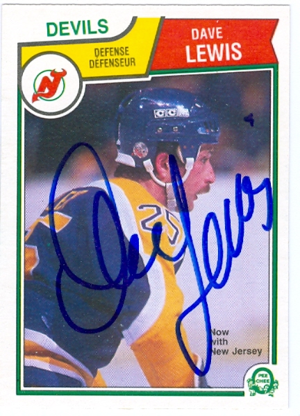 62494 Dave Lewis Autographed Hockey Card New Jersey Devils 1983 O-Pee-Chee No. 158 -  Autograph Warehouse