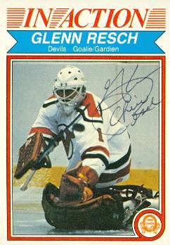 Picture of Autograph Warehouse 62677 Glenn Chico Resch Autographed Hockey Card New Jersey Devils 1982 O-Pee-Chee No. 146
