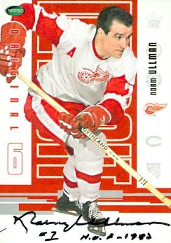 63165 Norm Ullman Autographed Hockey Card Detroit Red Wings 2003 In The Game No. 50