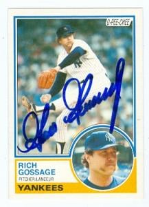 63283 Rich Goose Gossage Autographed Baseball Card New York Yankees 1983 O-Pee-Chee No. 240 -  Autograph Warehouse