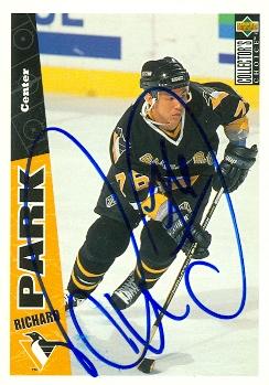 Richard Park Autographed Hockey Card Pittsburgh Penguins 1996 Upper Deck Cc No. 217