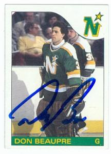 64056 Don Beaupre Autographed Hockey Card Minnesota North Stars 1985 Topps No. 142 -  Autograph Warehouse