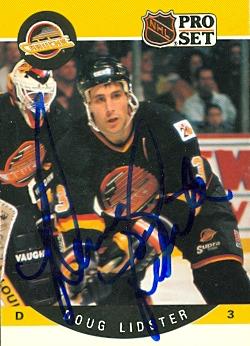 65934 Doug Lidster Autographed Hockey Card Vancouver Canucks 1990 Pro Set No. 298 -  Autograph Warehouse