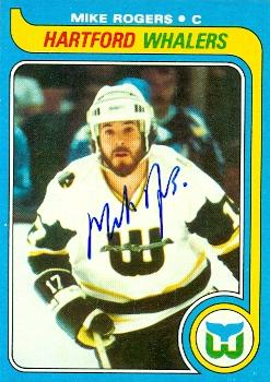 66855 Mike Rogers Autographed Hockey Card Hartford Whalers 1979 Topps No. 43 -  Autograph Warehouse