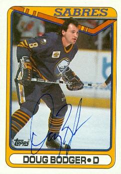 67134 Doug Bodger Autographed Hockey Card Buffalo Sabres 1990 Topps No. 282 -  Autograph Warehouse