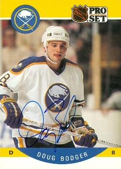 67155 Doug Bodger Autographed Hockey Card Buffalo Sabres 1990 Pro Set No. 19 -  Autograph Warehouse